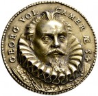 Nürnberg, Stadt
Einseitiges, vergoldetes Galvano der Medaille o.J. auf Georg Volckamer. Büste mit Mühlsteinkragen im Alter von 54 Jahren fast von vor...