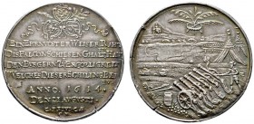 Nürnberg, Stadt
Silbermedaille 1614 von Christian Maler, auf das Falconetschießen vom 21. August bis zum 8. September 1614. Die mit wehenden Bändern ...