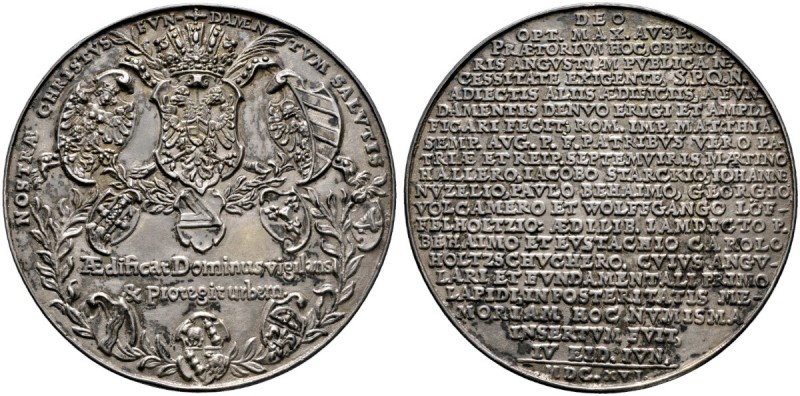 Nürnberg, Stadt
Silbernes Medaillon 1616 von Georg Holdermann, auf die Grundste...