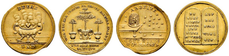 Nürnberg, Stadt
Lot (2 Stücke): Goldmedaillen im Dukatengewicht o.J. (um 1700) ...