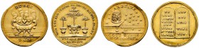 Nürnberg, Stadt
Lot (2 Stücke): Goldmedaillen im Dukatengewicht o.J. (um 1700) unsigniert, auf die Kinderliebe bzw. auf den Fleiß. 22 mm, 3,35 g bzw....