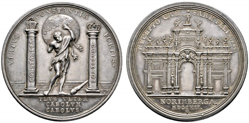 Nürnberg, Stadt
Silbermedaille 1712 von P.H. Müller und G.W. Vestner, auf die H...