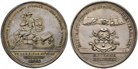 Nürnberg, Stadt
Silberne Prämienmedaille 1742 (geprägt 1762) von G.F. Loos, der Hilfskasse der Handlungsdiener. Merkur mit geflügeltem Helm und Strah...
