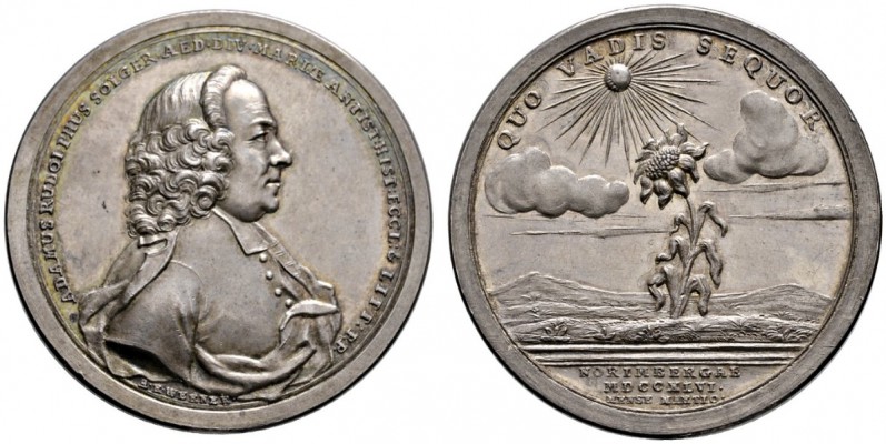 Nürnberg, Stadt
Silbermedaille 1746 von A.R. Werner, auf Adam Rudolph Solger. D...