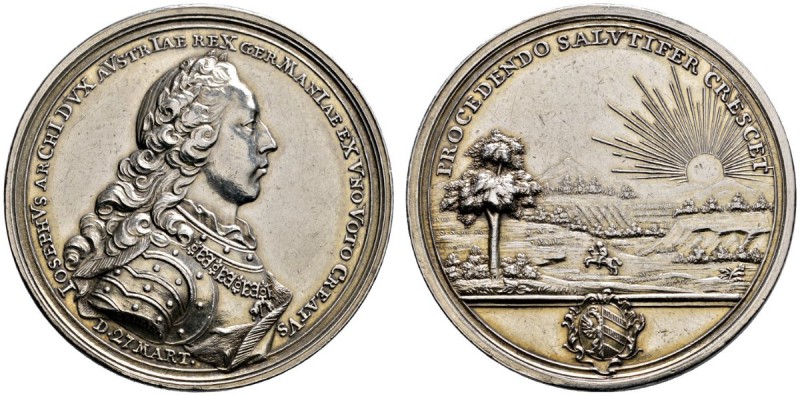 Nürnberg, Stadt
Silbermedaille 1764 von J.L. Oexlein, auf die Wahl Josephs II. ...