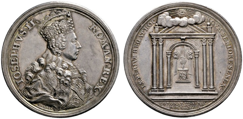 Nürnberg, Stadt
Silbermedaille 1764 von J.L. Oexlein, auf die Krönung Josephs I...