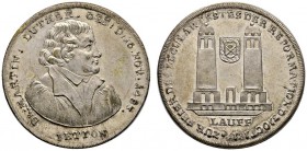 Nürnberg, Stadt
Versilberte Bronzemedaille 1817 von Th. Stettner, auf den gleichen Anlass. Stempelgleich wie vorher / Wappen der Stadt Lauf an der Pe...