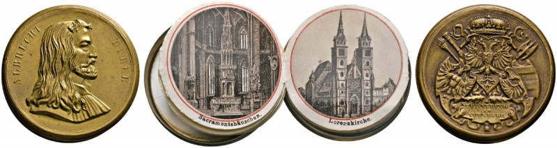 Nürnberg, Stadt
Steckmedaille aus Messing o.J. (nach 1857). Brustbild Albrecht ...