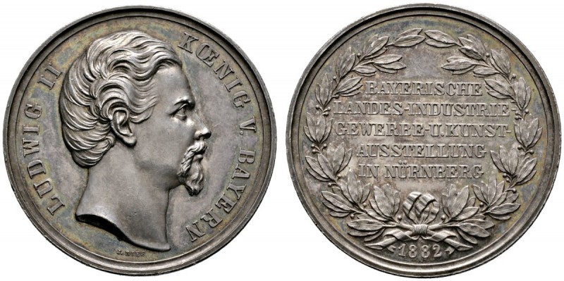 Nürnberg, Stadt
Silberne Prämienmedaille 1882 von J.A. Ries, der 1. Bayerischen...