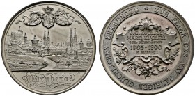 Nürnberg, Stadt
Versilberte Bronzemedaille 1890 von L.Chr. Lauer, auf die Silberne Hochzeit des Kommerzienrats und Kaufmanns Georg Kugler. Stempelgle...