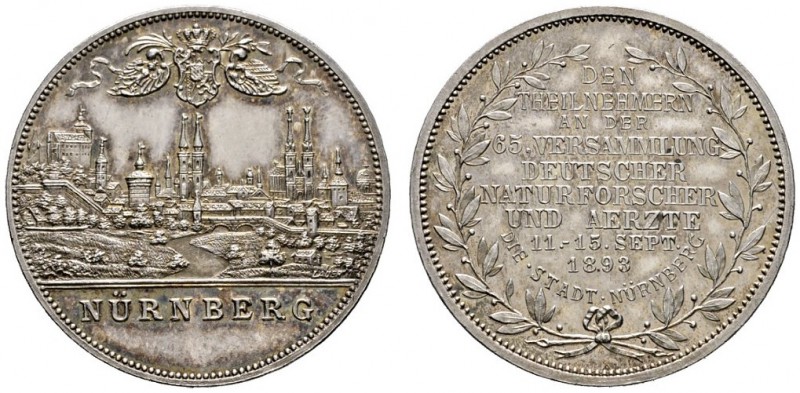 Nürnberg, Stadt
Silbermedaille 1893 von L.Chr. Lauer, auf die 65. Versammlung d...