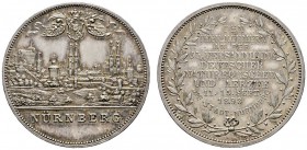 Nürnberg, Stadt
Silbermedaille 1893 von L.Chr. Lauer, auf die 65. Versammlung der Naturforscher und Ärzte - gewidmet von der Stadt Nürnberg. Stadtans...