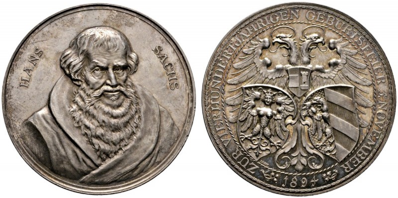 Nürnberg, Stadt
Silbermedaille 1894 von L.Chr. Lauer, auf den 400. Geburtstag v...