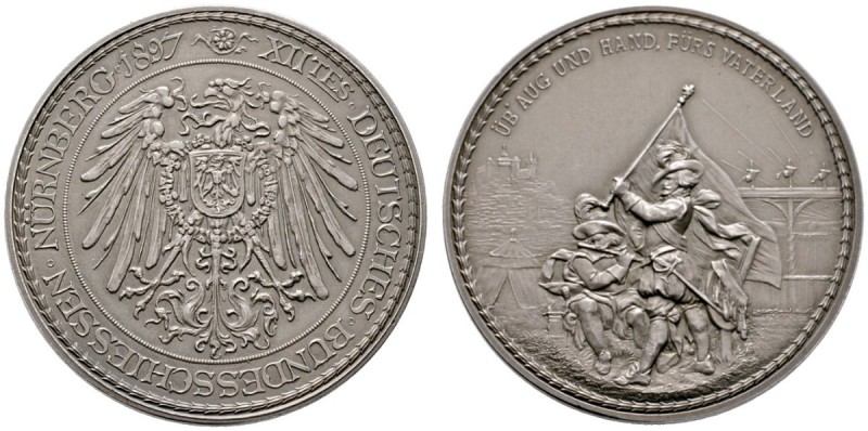 Nürnberg, Stadt
Mattierte Silbermedaille 1897 von Lauer, auf den gleichen Anlas...