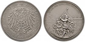Nürnberg, Stadt
Mattierte Silbermedaille 1897 von Lauer, auf den gleichen Anlass. Stempelgleich wie vorher / Ein sitzender und Fahne schwingender Lan...