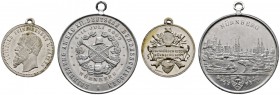 Nürnberg, Stadt
Lot (2 Stücke): Tragbare Medaillen in Aluminium und Bronze 1897 unsigniert bzw. von Balmberger, auf den gleichen Anlass. Erl. 452 und...