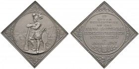 Nürnberg, Stadt
Mattierte, silberne Medaillenklippe 1897 unsigniert, auf den gleichen Anlass. Behelmter und geharnischter Landsknecht steht auf seine...