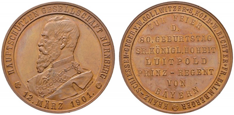 Nürnberg, Stadt
Bronzemedaille 1901 von C. Balmberger, auf das Festschießen der...