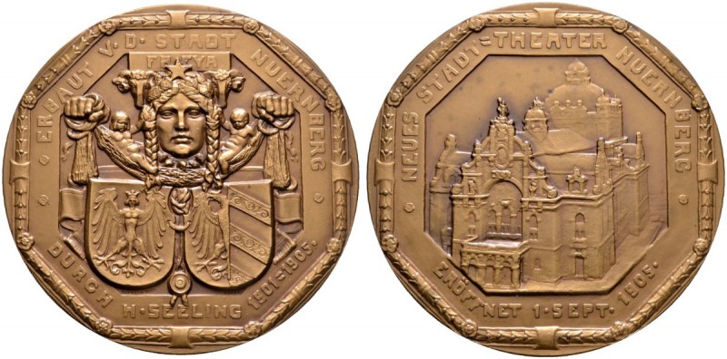 Nürnberg, Stadt
Bronzemedaille 1905 von Lauer (nach einem Modell von P. Kittler...