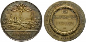 Nürnberg, Stadt
Matt vergoldete, silberne Prämienmedaille o.J. (1908) von Lauer, des Bayerischen Gaststätten- erbandes. Stadtansicht von Westen / Sch...