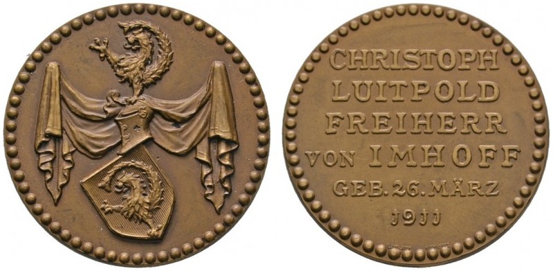Nürnberg, Stadt
Bronzemedaille 1911 unsigniert, auf die Geburt von Christoph Lu...