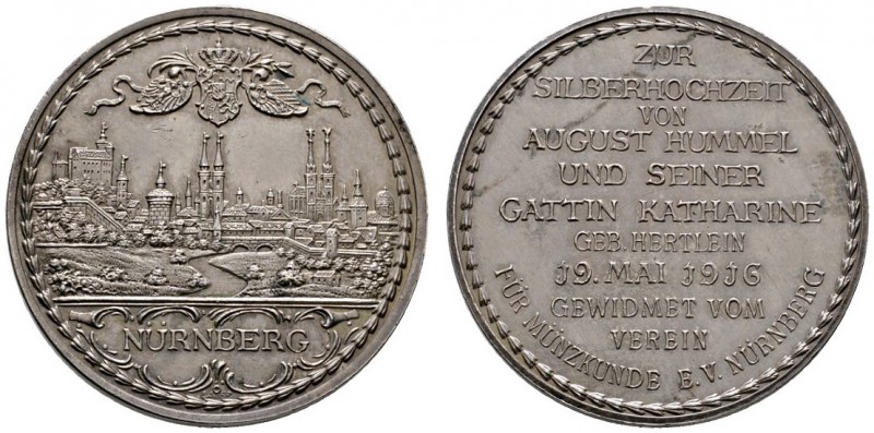 Nürnberg, Stadt
Versilberte Bronzemedaille 1916 von Lauer, auf die Silberne Hoc...