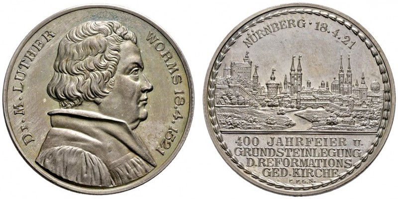 Nürnberg, Stadt
Silbermedaille 1921 von Lauer (nach dem Modell von A. Hummel, v...