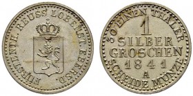 Reuss-jüngere Linie zu Ebersdorf
Heinrich LXXII. 1822-1848. Silbergroschen 1841 A. AKS 57, J. 102.
selten in dieser Erhaltung, Prachtexemplar mit fe...