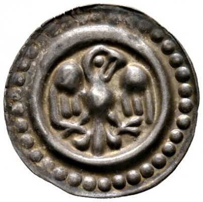 Rottweil, königliche Münzstätte
Brakteat 1300-1330. Relativ kleiner Adler inner...