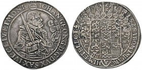 Sachsen-Albertinische Linie
Johann Georg I. 1615-1656
Taler 1652 -Dresden-. Clauss/Kahnt 169, Slg. Mers. -, Schnee 879, Dav. 7612.
feine Patina, se...