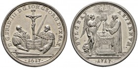 Sachsen-Albertinische Linie
Friedrich August I. ("August der Starke") 1694-1733
Silbermedaille 1717 von G.W. Vestner, auf das Reformationsjubiläum. ...