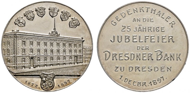Sachsen-Dresden, Stadt
Silbermedaille 1897 auf das 25-jährige Jubiläum der Dres...