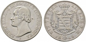 Sachsen-Coburg-Gotha
Ernst II. 1844-1893
Taler 1846 F. AKS 100, J. 282, Thun 364, Kahnt 493.
sehr schön