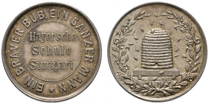 Stuttgart, Stadt
Silberne Prämienmedaille o.J. (um 1900) unsigniert, der Hayer'...