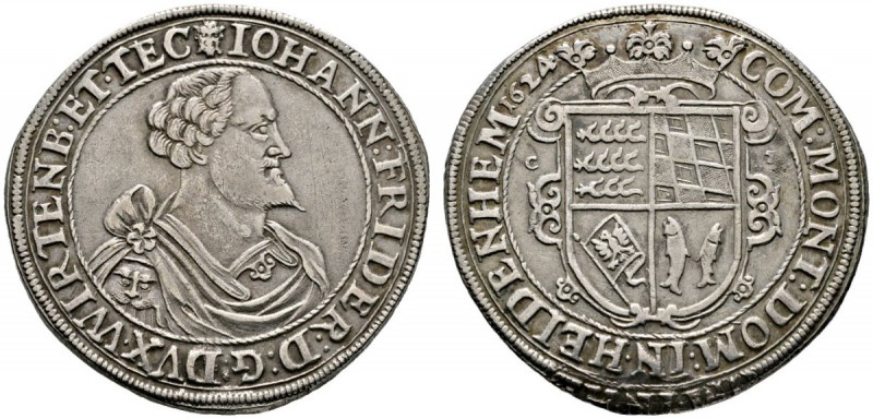 Württemberg
Johann Friedrich 1608-1628
Taler 1624 -Christophstal-. Brustbild (...