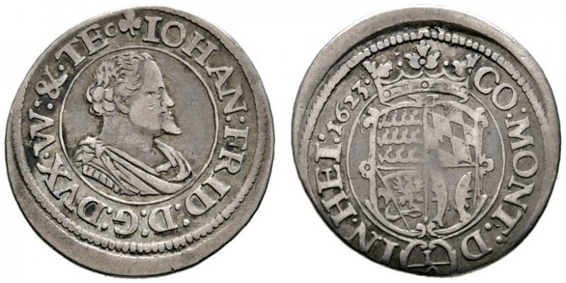 Württemberg
Johann Friedrich 1608-1628
1/9 Taler 1623. Ähnlich wie vorher, jed...