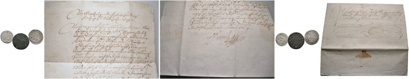 Württemberg
Johann Friedrich 1608-1628
4-tlg. Konvolut: Schreiberbrief (Luxuss...