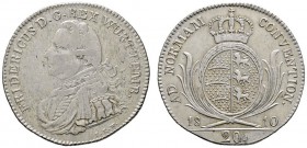 Württemberg
Friedrich II./I. 1797-1806-1816
20 Kreuzer 1810. KR 37.4, AKS 43, J. 11.
besseres Jahr, sehr schön