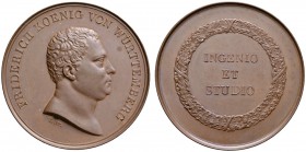 Württemberg
Friedrich II./I. 1797-1806-1816
Bronzene Prämienmedaille o.J. (ab 1911) von J.L. Wagner, der Universität Tübingen. Kopf mit kurzen Haare...