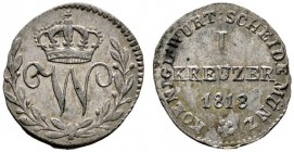 Württemberg
Wilhelm I. 1816-1864
Kreuzer 1818. KR 58, AKS 107, J. 29.
feine Tönung, vorzüglich-Stempelglanz