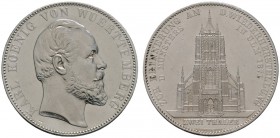 Württemberg
Karl 1864-1891
"Doppeltaler" 1871. Ulmer Münster. KR 16a, AKS 131, J. 87, Thun 442, Kahnt 595. 37,18 g
minimale Randkerbe, kleine Kratz...