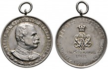 Württemberg
Wilhelm II. 1891-1918
Tragbare, silberne Prämienmedaille 1902 (graviert) von Mayer und Wilhelm (unsigniert). Für gute Leistungen im Schi...
