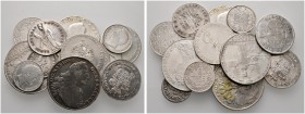 16 Stücke: BAYERN, Madonnentaler 1768 und 1/2 Gulden 1846; BRAUNSCHWEIG, 12 Mariengroschen 1703 und 24 Mariengroschen 1805; HANNOVER, 6 Mariengroschen...