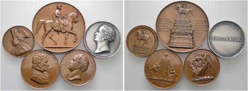4 Stücke: PREUSSEN. Bronzemedaille 1833 von Brandt, auf das 50-jährige Doktorjub...
