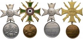 SCHÜTZEN
Hessisches (Kurhessisches) Bundesschießen
Lot (4 Stücke): Tragbare Bronzemedaille 1896 Wehlheiden; tragbare Silbermedaille 1897 Bebra sowie...