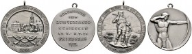 SCHÜTZEN
Hessisches Verbandsschießen
Lot (2 Stücke): Tragbare, mattierte Silbermedaille 1910 Frankfurt/M.-Sachsenhausen und 1921 Friedberg.
zaponie...