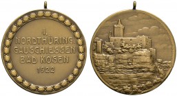 SCHÜTZEN
Nordthüringisches Gauschießen
1. Nordthüringisches Gauschießen zu Bad Kösen 1922. Tragbare Bronzemedaille von H. Wernstein. Fünf Zeilen Sch...