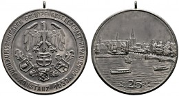Schützenmedaillen einzelner Städte
Konstanz
Tragbare, mattierte Silbermedaille 1933 unsigniert, auf das Jubiläumsschießen anlässlich des 25-jähri­ge...