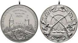 Schützenmedaillen einzelner Städte
Tuttlingen
Tragbare Silbermedaille 1924 unsigniert, auf das 17. Schwarzwaldgau-Verbandsschießen. Burgansicht, dar...
