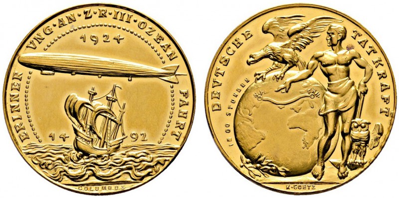 MEDAILLEN VON KARL GOETZ
Goldmedaille 1924. Auf die Ozeanfahrt nach Amerika des...